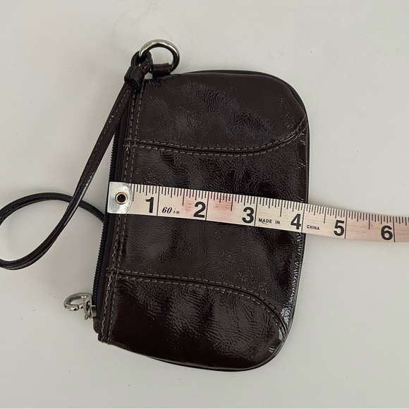 Coach Brown Patent Leather Clutch with Wristlet - Picture 5 of 6